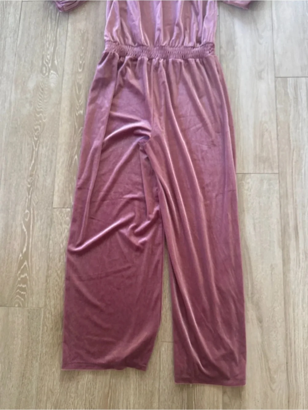 NWT Old Navy Girls Pink Velour Puff Sleeve Jumpsuit XXL 18